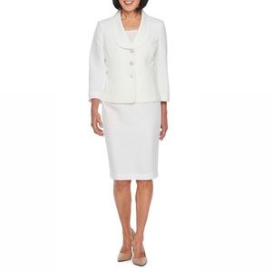 White Le Suit skirt suit